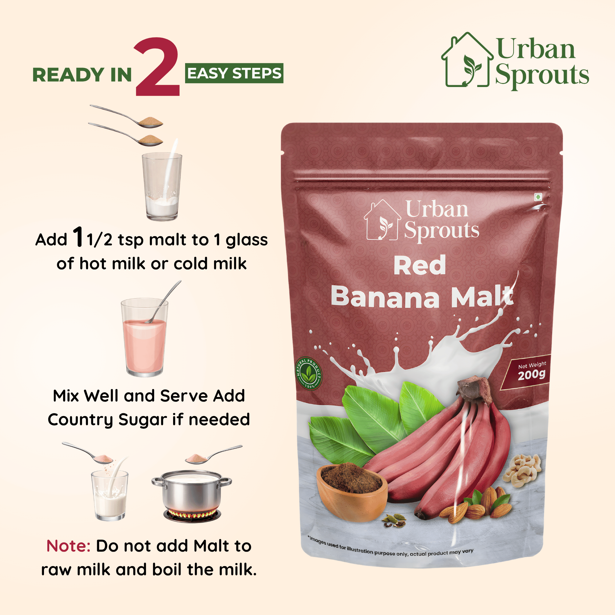 Red Banana Malt – Natural Health Drink for Kids & Adults