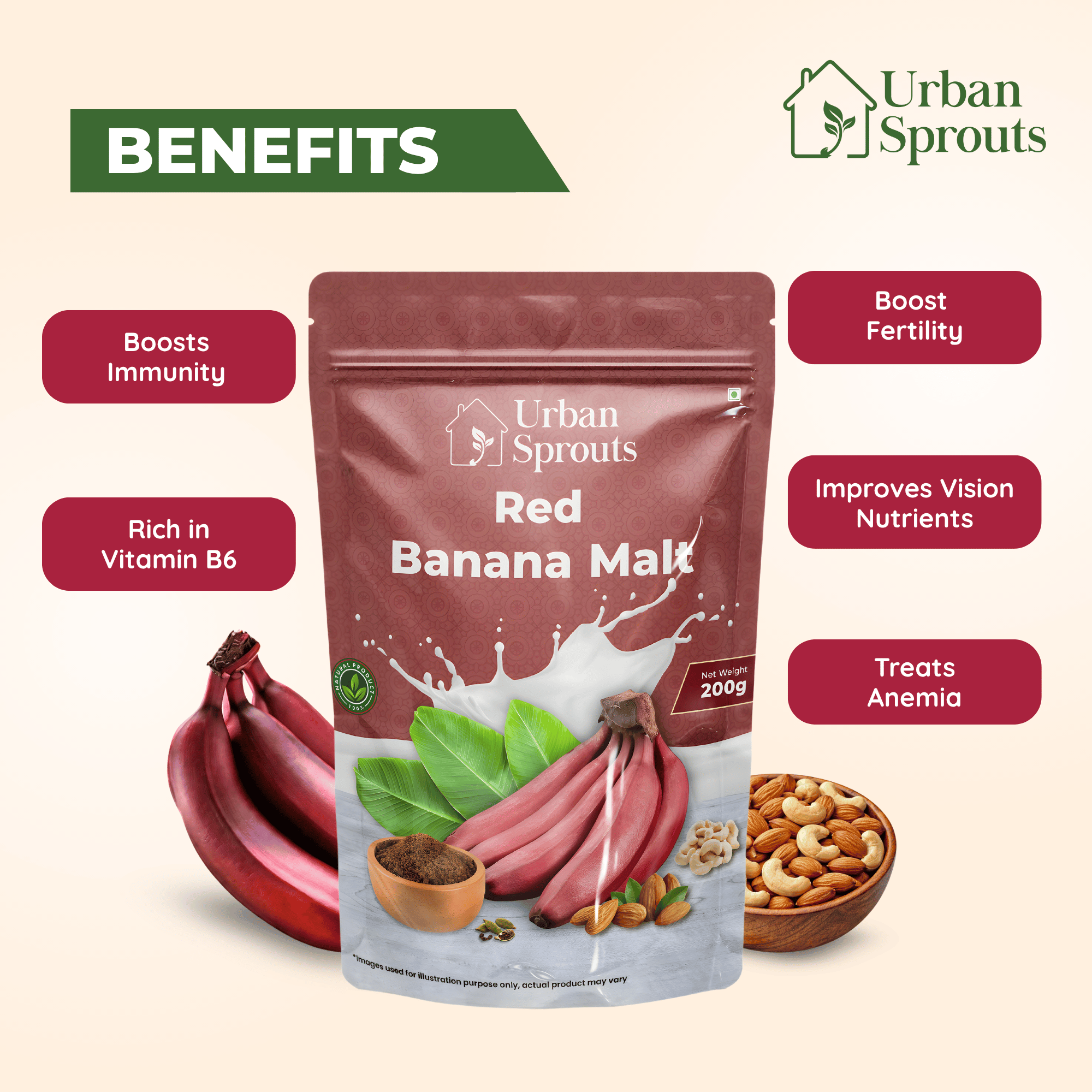 Red Banana Malt – Natural Health Drink for Kids & Adults