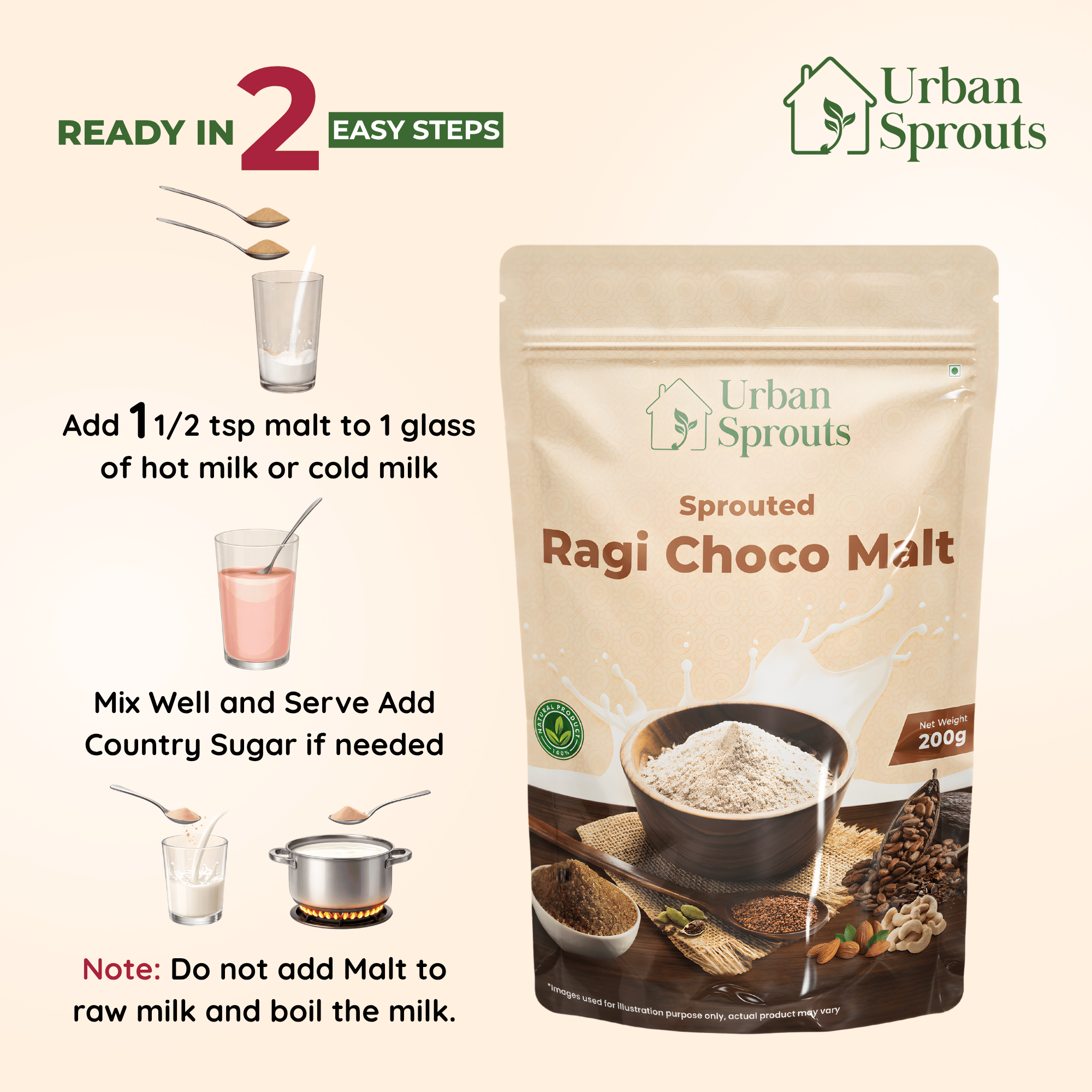 Sprouted Ragi Choco Malt – Wholesome Health Drink for Kids & Adults