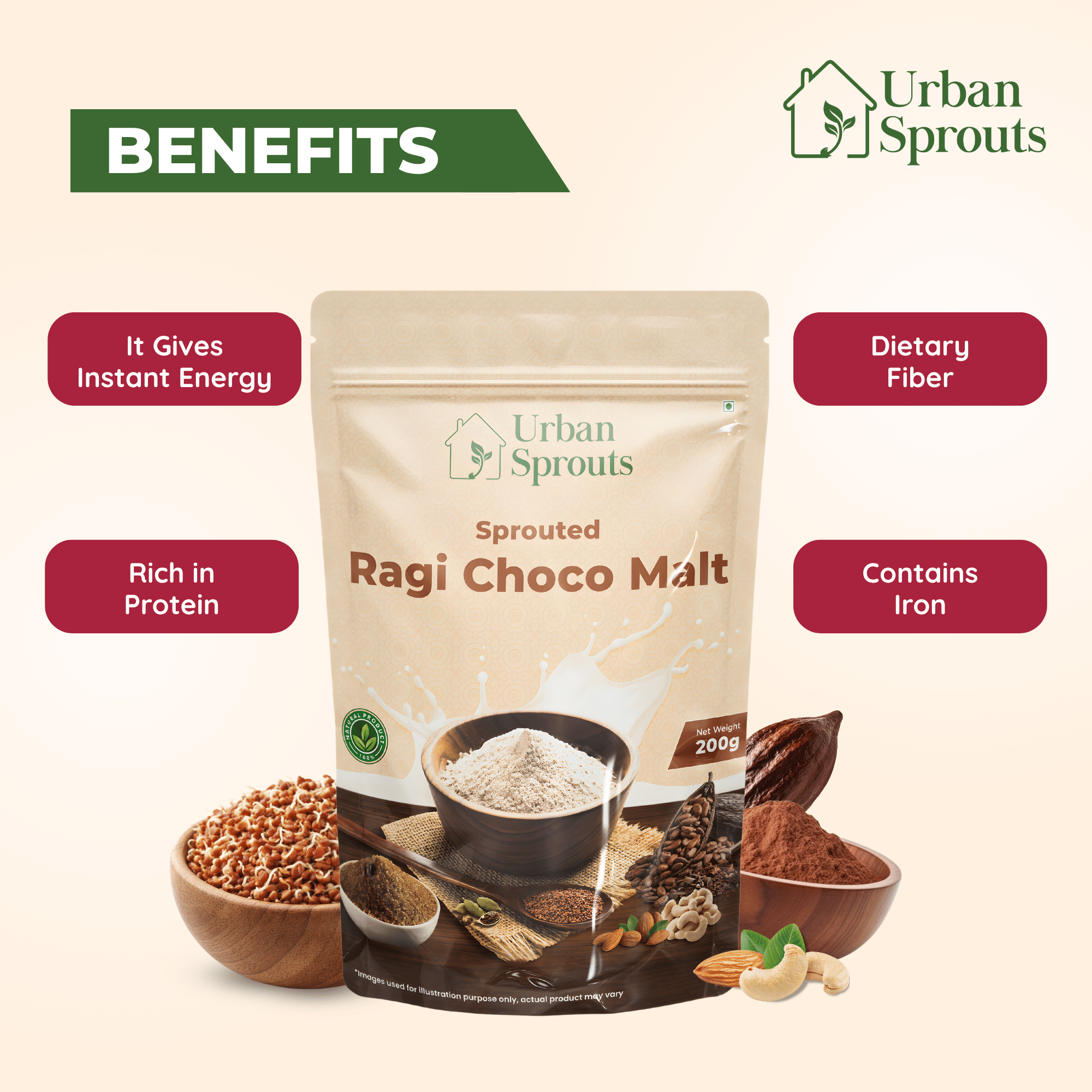 Sprouted Ragi Choco Malt – Wholesome Health Drink for Kids & Adults