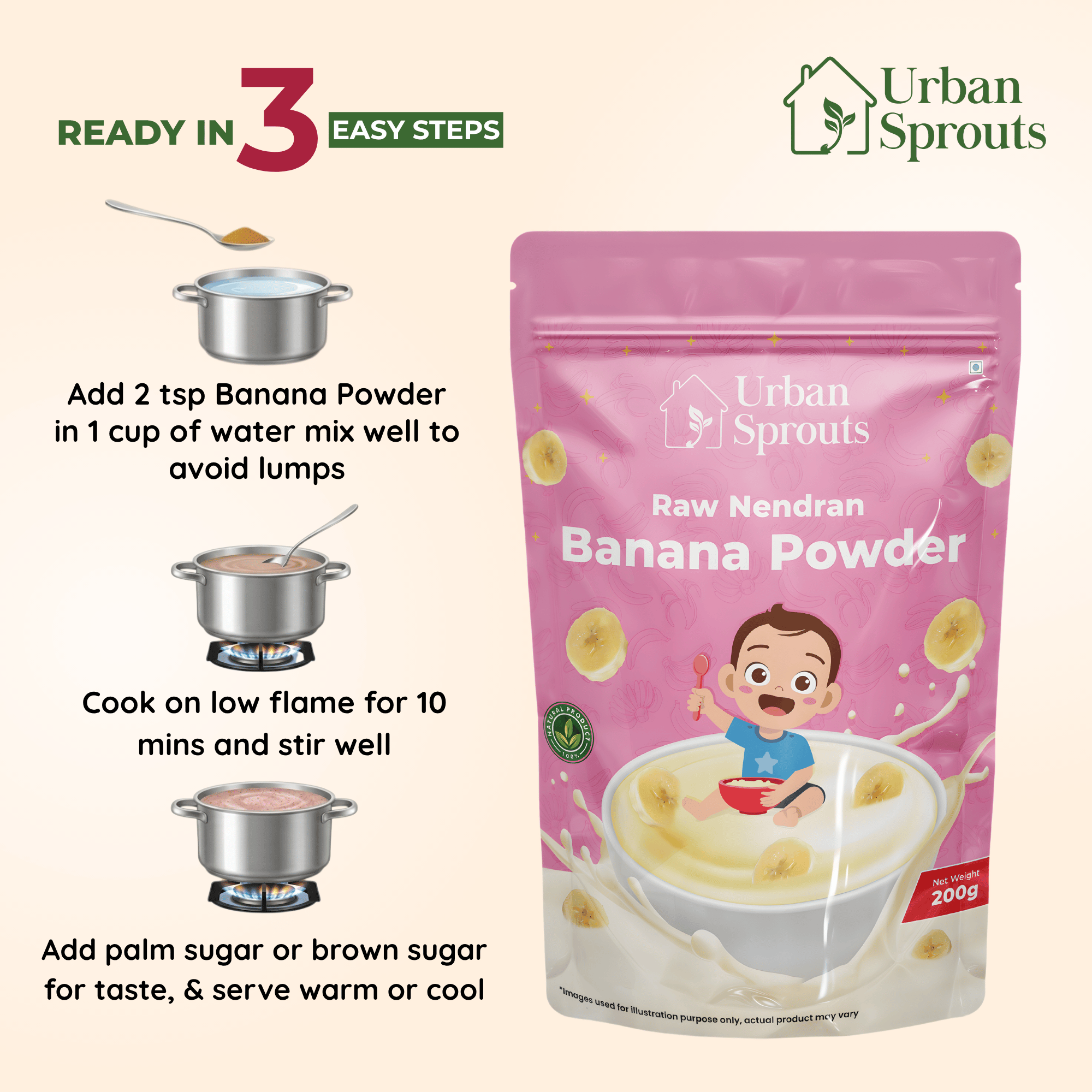 Raw Nendran Banana Powder – Natural Weight Gain Food for Babies & Kids