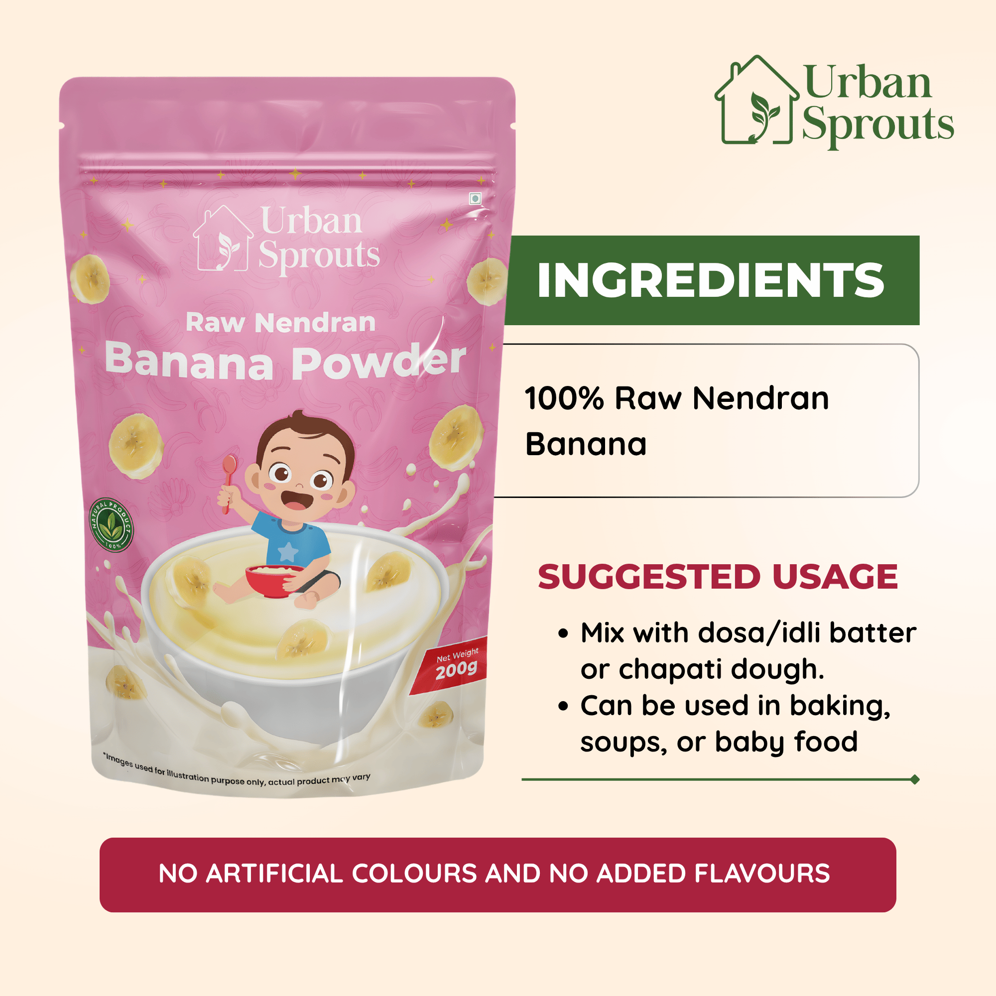 Raw Nendran Banana Powder – Natural Weight Gain Food for Babies & Kids