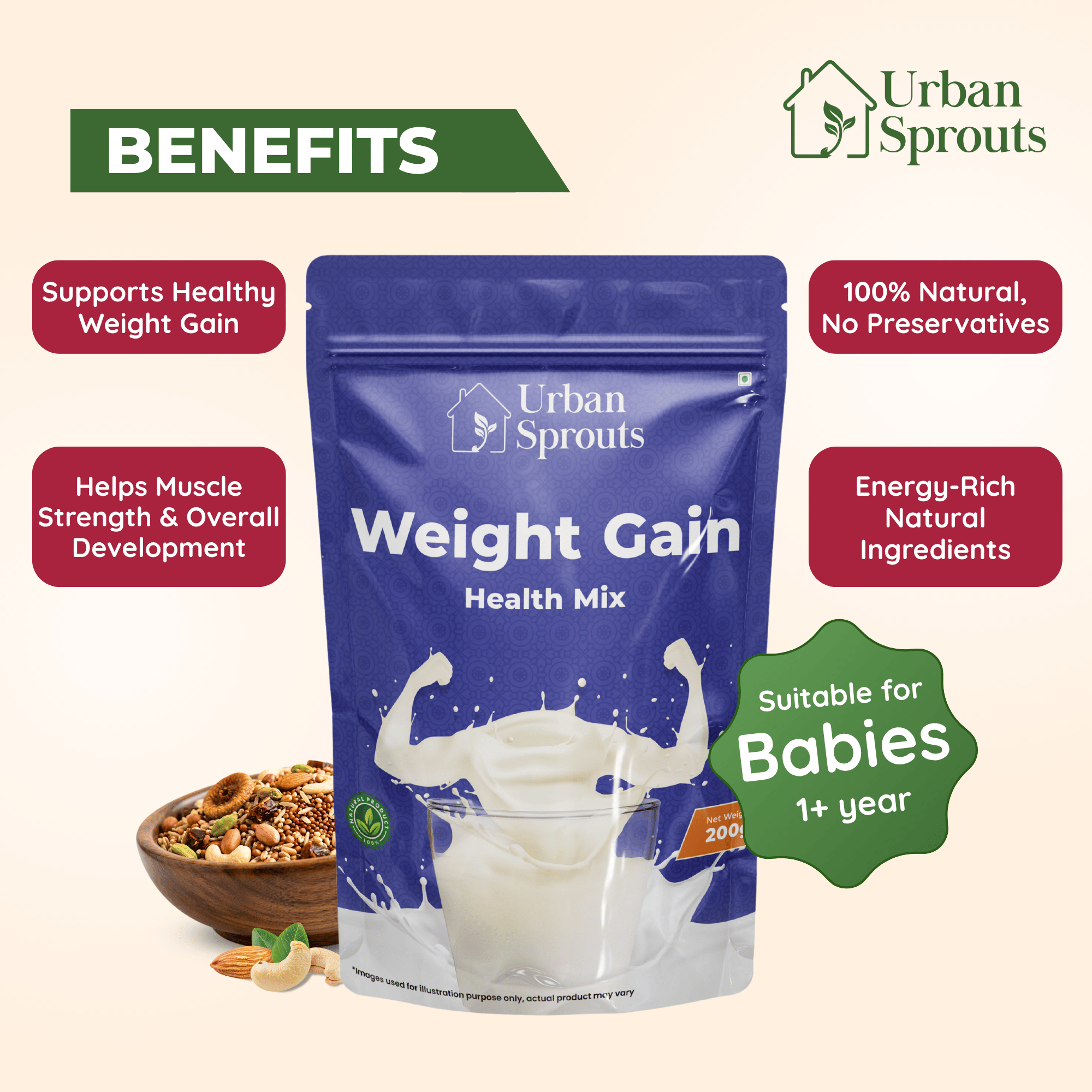 Weight Gain Health Mix – Nourishing Blend for Kids & Adults