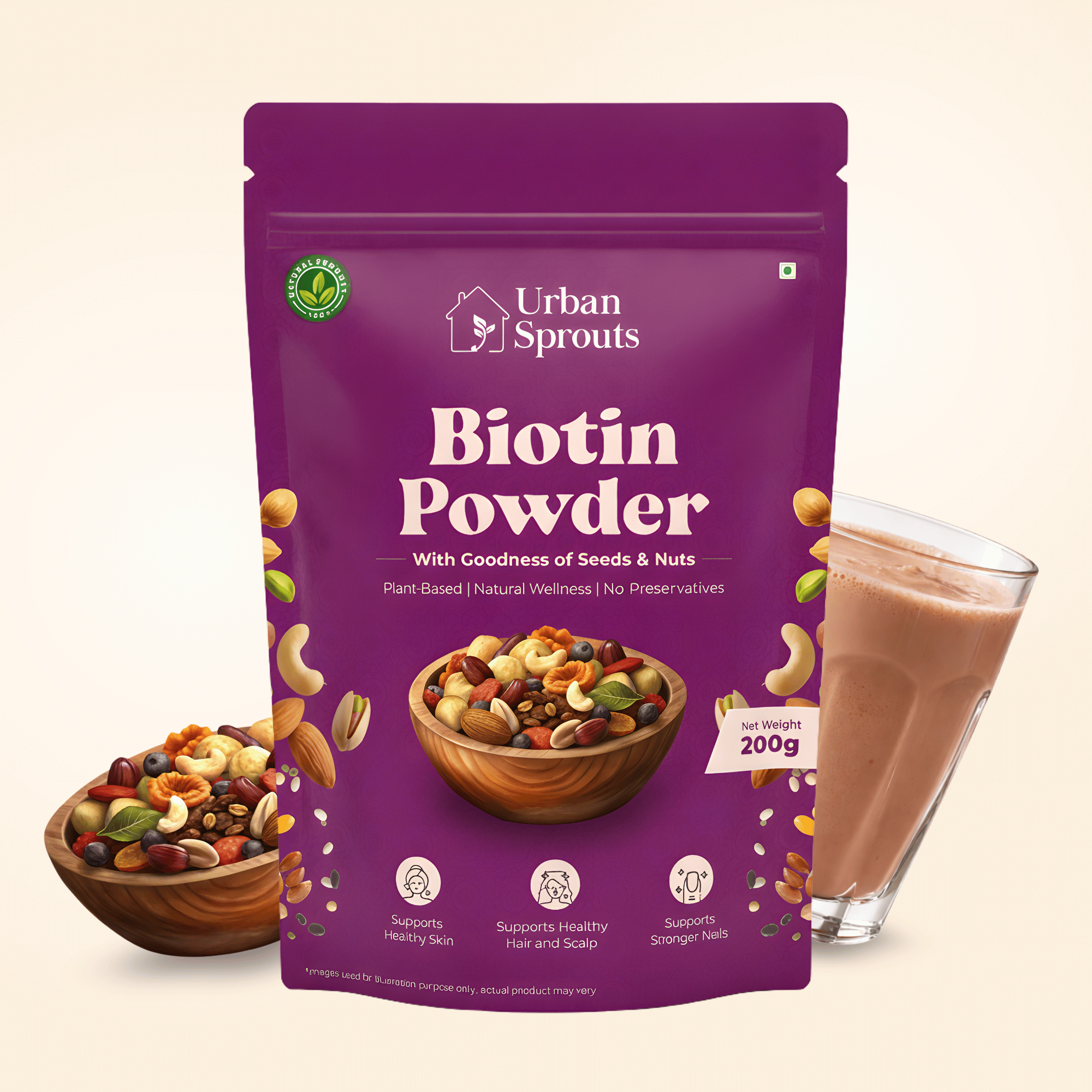 Biotin Powder – Plant-Based Protein & Hair-Nourishing Superfood